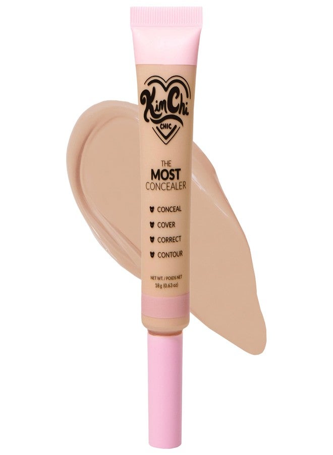 KimChi Chic Beauty The Most Concealer, Full Coverage Water Resistant Multi-Use Concealer, Conceal, Correct, Contour & Highlight, Matte Satin Finish, Brush Applicator, 0.63 oz, 04.5-Warm Alabaster - Image 1